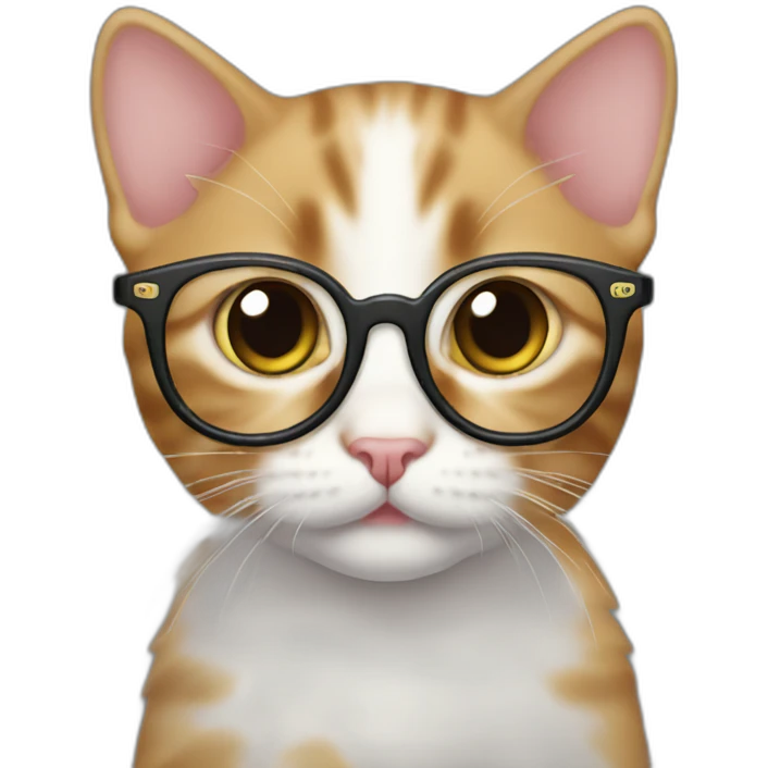 Kitten wearing too-big glasses emoji