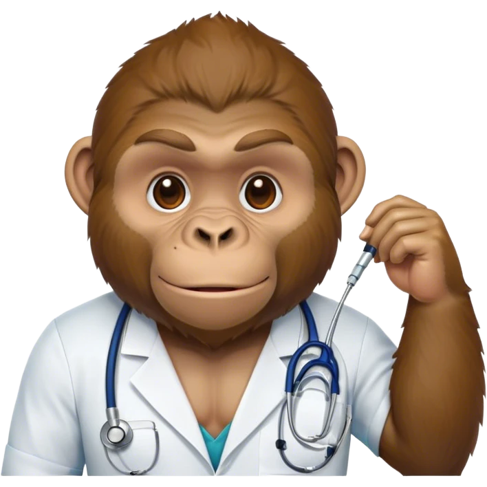 super buff gorilla WITH STETHOSCOPE emoji