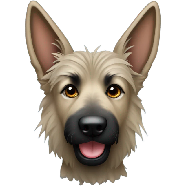 Berger Picard with pointy ears black emoji