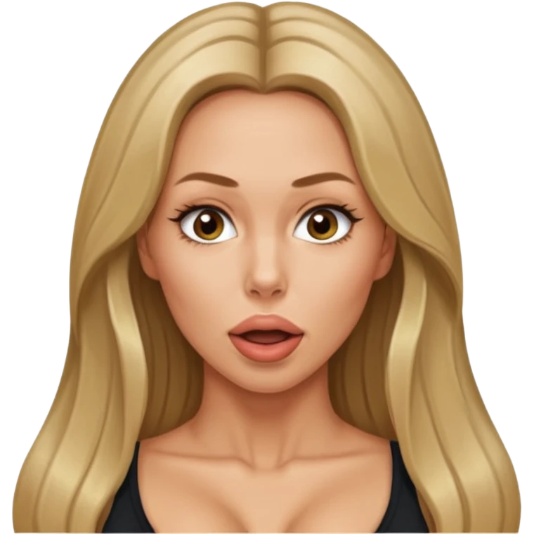 Naked Nicole Aniston head from bottom view angle up to her chin and underboobs emoji