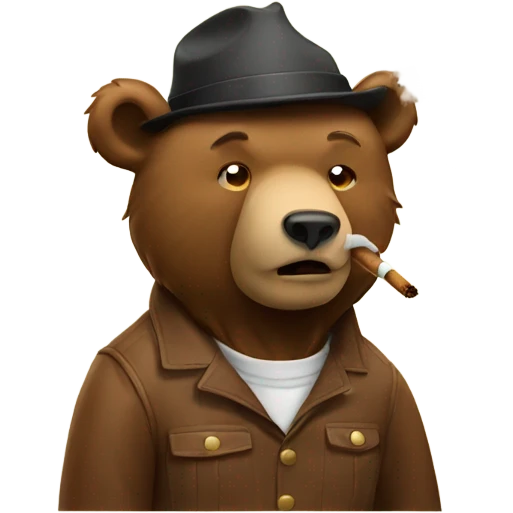 Bear smoking  emoji