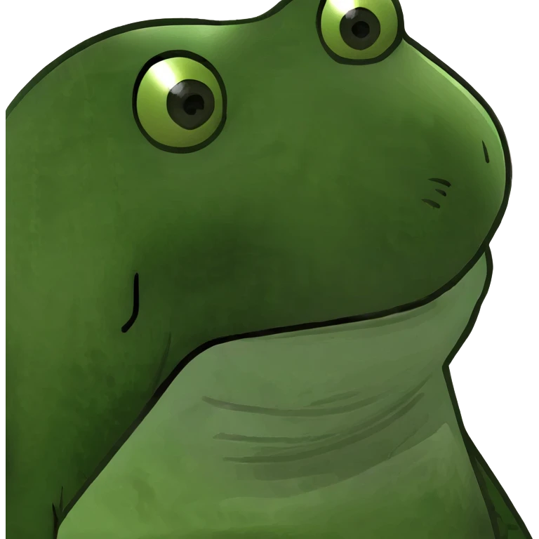 frog meme character sitting and smiling emoji