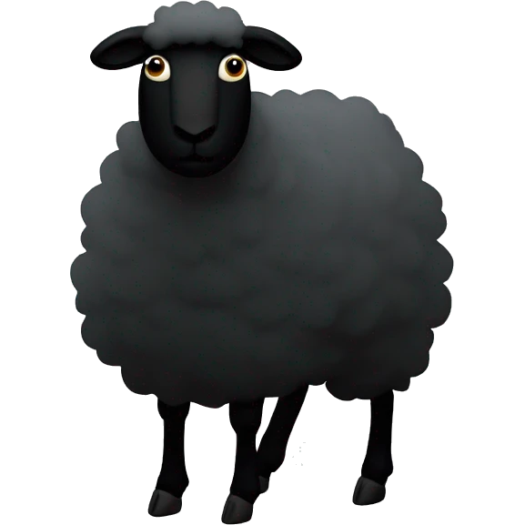suspicious black sheep siluette emoji