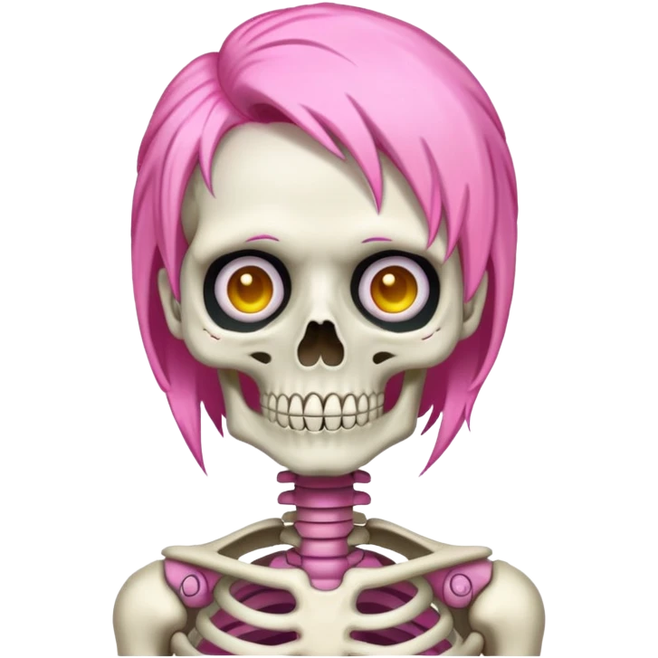 Pink hair skeleton emoji