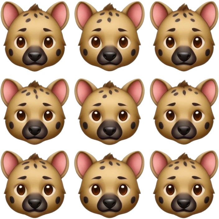mach mir ein 10er packed mit Hyänen emojis für meinen discord in anime style emoji