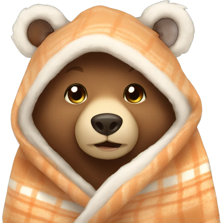 bear cozy in blanket emoji