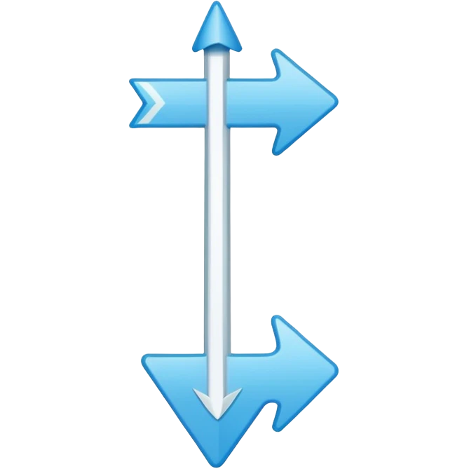 Extremely simplistic white arrow with light blue outline pointing. Make it like the image attached but skinnier emoji