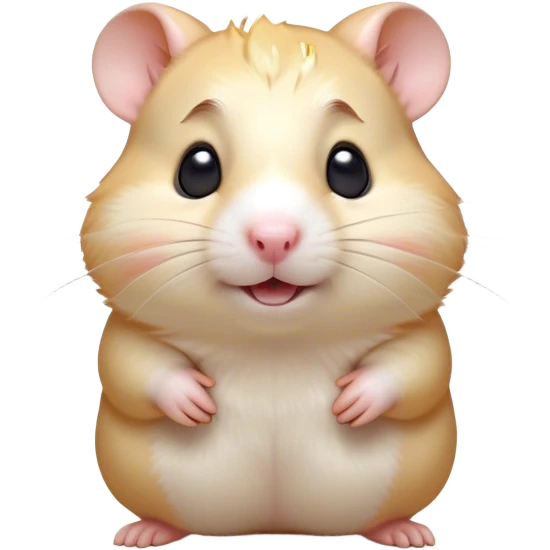 Cinematic Comical Cream Hamster Portrait Emoji, Head tilted dramatically with an exaggeratedly amused expression, featuring a striking cream coat with a luminous sheen, wide, expressive dark eyes filled with playful disbelief, Simplified yet hilariously expressive features, highly detailed, glowing with a slightly sassy glow, high shine, dramatic yet playful, stylized with an air of cheeky mischief, bright and endearing, soft glowing outline, capturing the essence of a spirited and over-the-top hamster, so meme-worthy it feels like it could side-eye its way into internet fame instantly! emoji