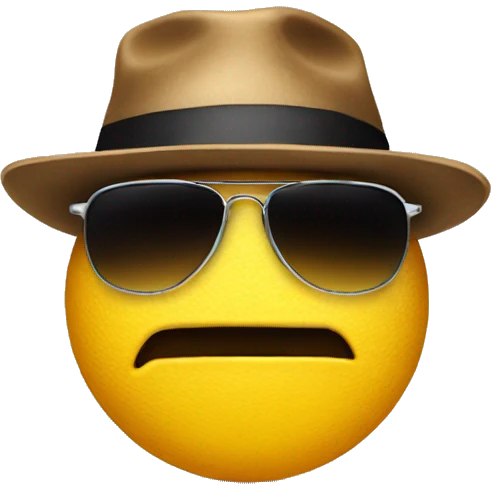 A face with sunglasses and hat without love emoji