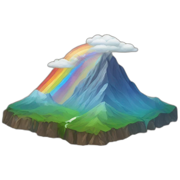 mountain with rainbow emoji