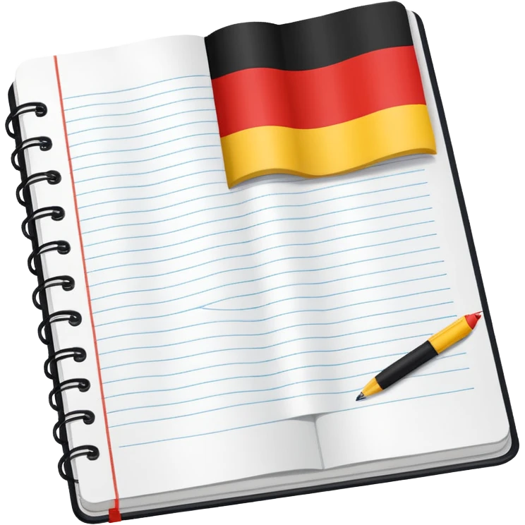 open notebook with German flag on the page emoji