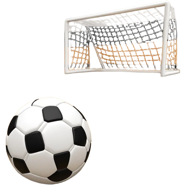 A mini football (futsal) ball placed on the court, with the goals and boundary lines visible in the background. The scene captures the fast-paced nature of the sport, with the compact indoor court and a focus on the ball ready for action. emoji