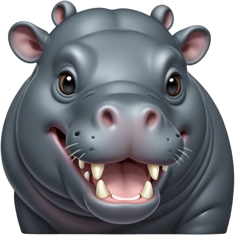 cinematic-noble-yawning hippo-portrait-emoji,-poised-and-regal,-with-a-massive,-robust-build-and-a-smooth,-sleek-slate-gray-hide,-deep-set-soulful-eyes,-simplified-yet-sharp-and-sophisticated-features,-highly-detailed,-glowing-with-a-soft radiance emoji