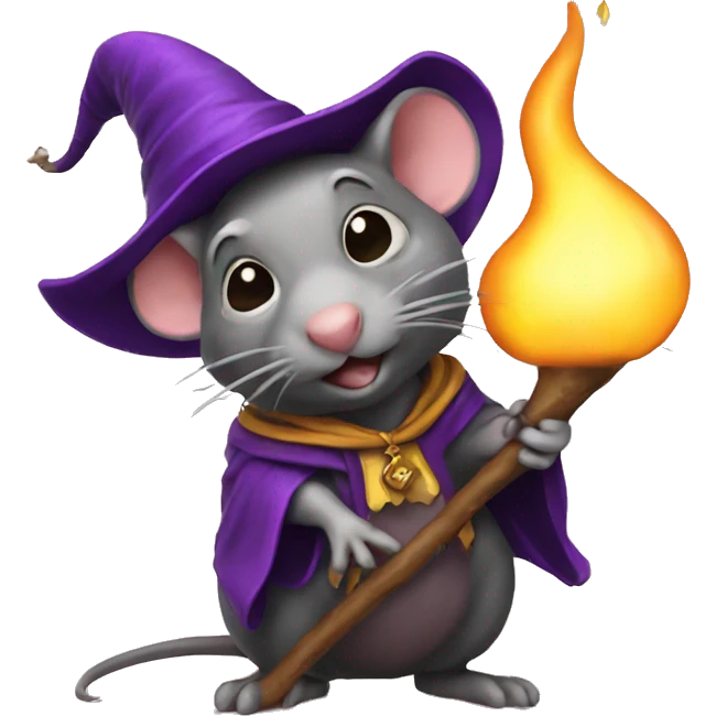 Poop wizard rat emoji