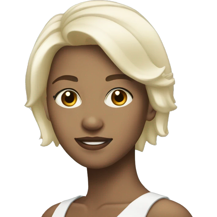 platinum blonde short hair white teen emoji