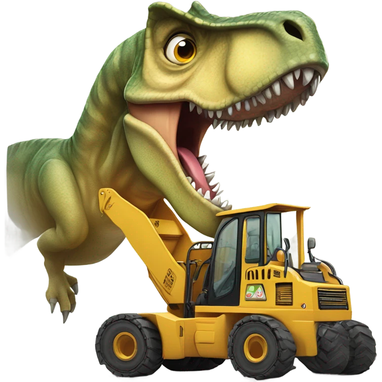Dinosaur driving a loader emoji
