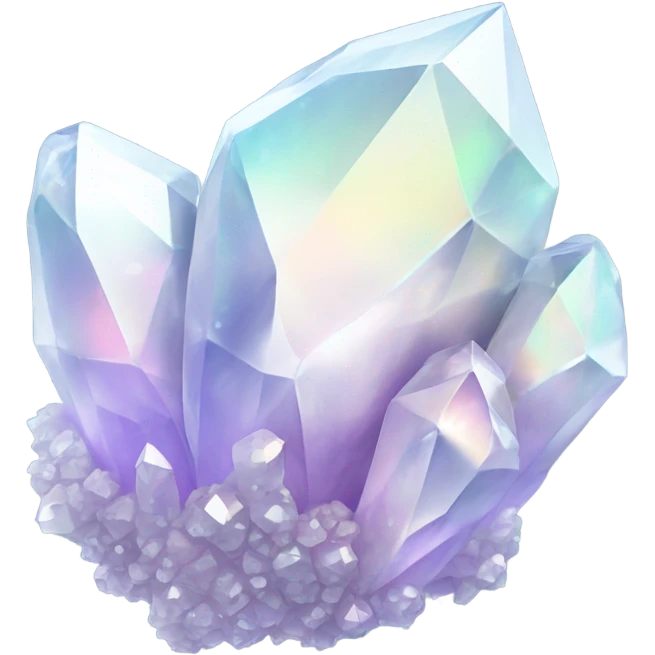 White iridescent crystal cluster emoji