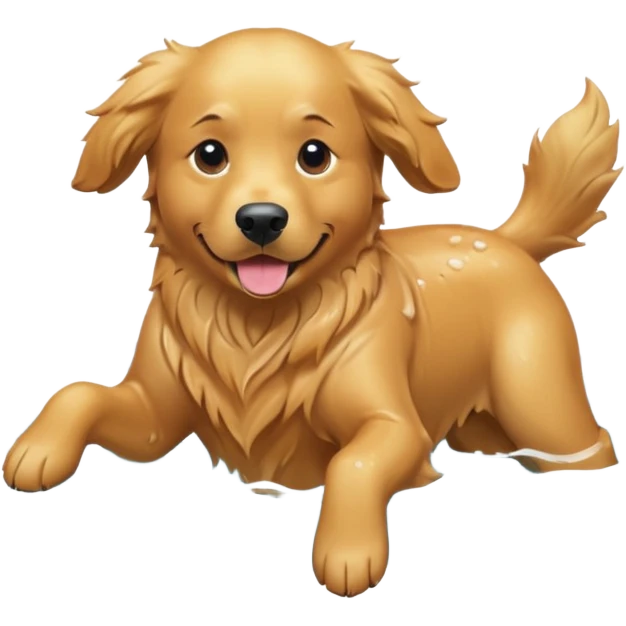 Golden retriever swimming emoji