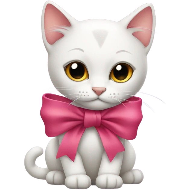 Cat wearing a bow  emoji