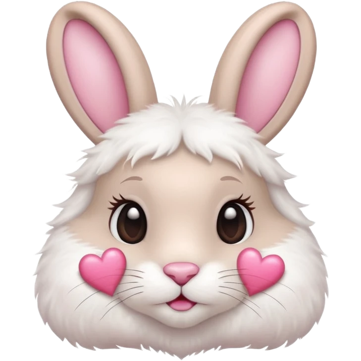 Cute rabbit with two pink hearts above the ears emoji