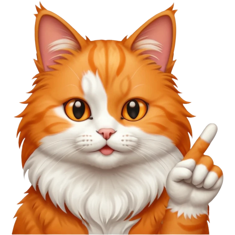 Cat signing middle finger emoji