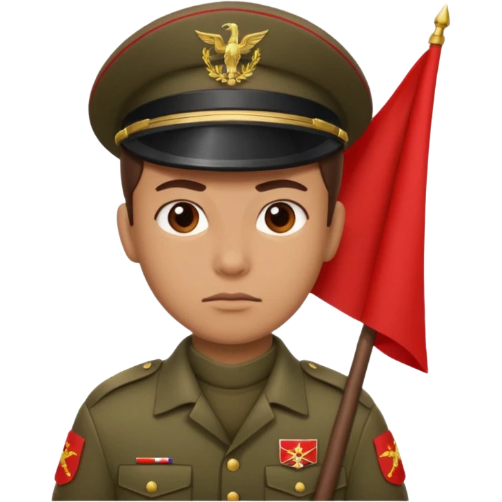 souldier caryying red flag emoji