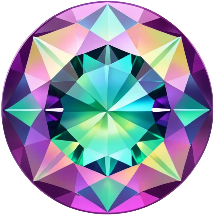 round mystic topaz holographic gem emoji
