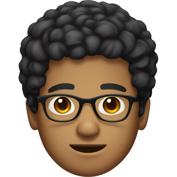 Guy with tan skin short curly black hair and a bread and glasses  emoji