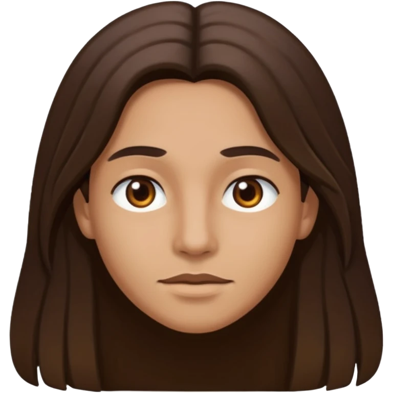 El pelo hazlo un poco más largo, con los ojos cafés oscuros  emoji