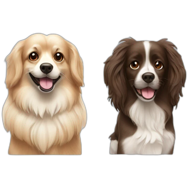 spitz and spaniel emoji