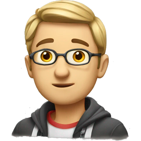 man studies emoji