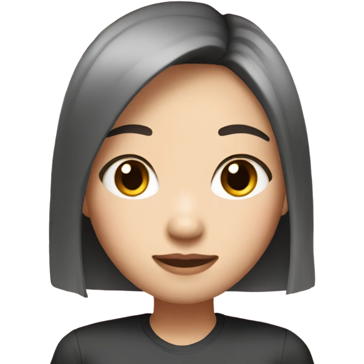 make a cute asian girl with straight hair, fair skin and pink vibe emoji