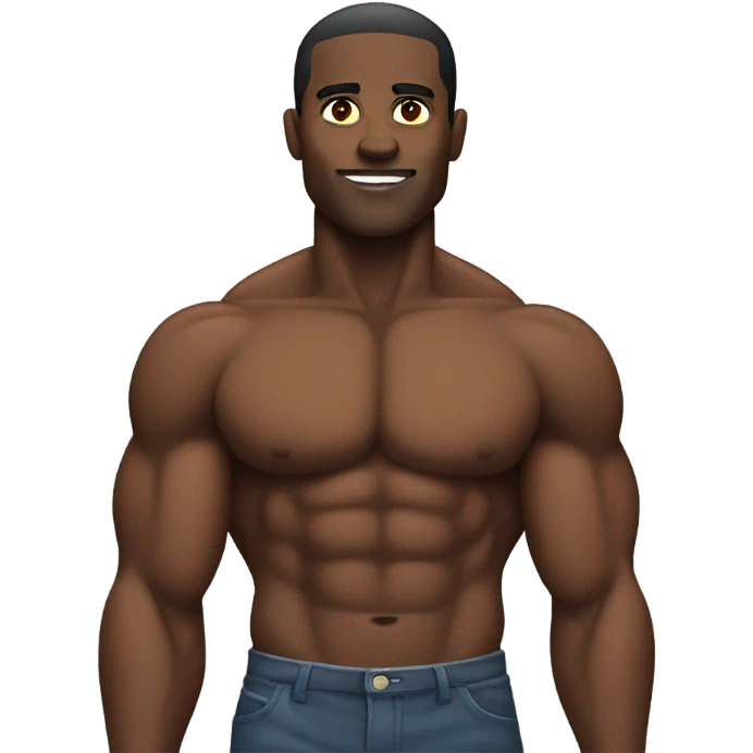 Black man with muscles emoji