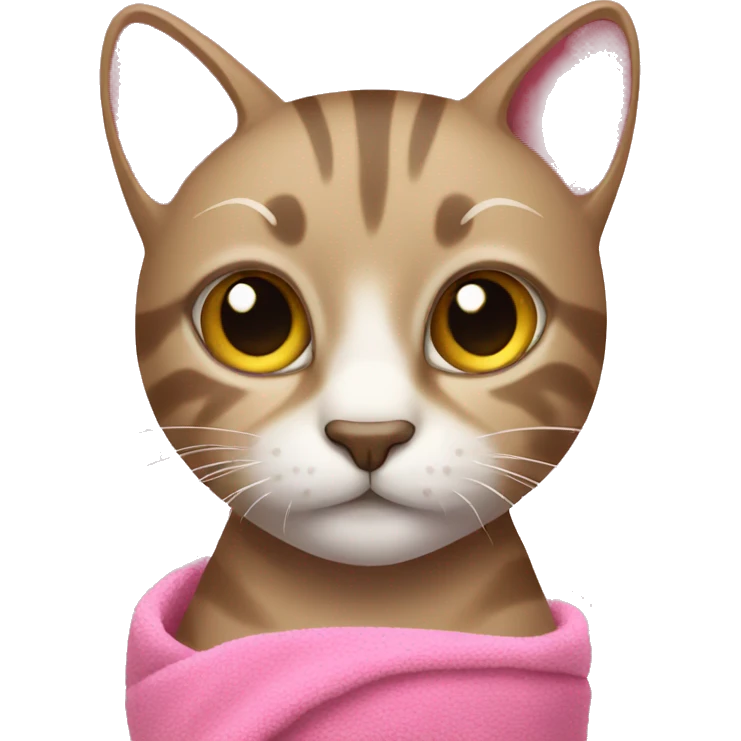 cat with pink towel emoji