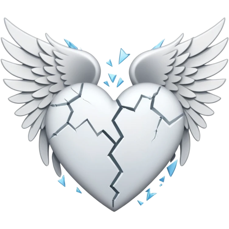 Broken heart white with wingz emoji
