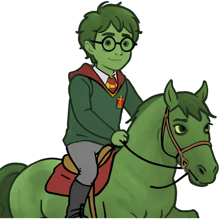 Harry Potter riding a horse  emoji