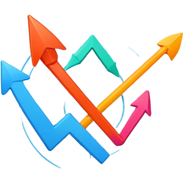 Lean Marketing concept with efficiency arrows, minimalist design, optimization charts emoji