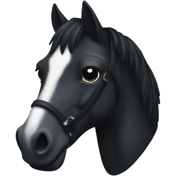 black IOS emoji style horse head emoji