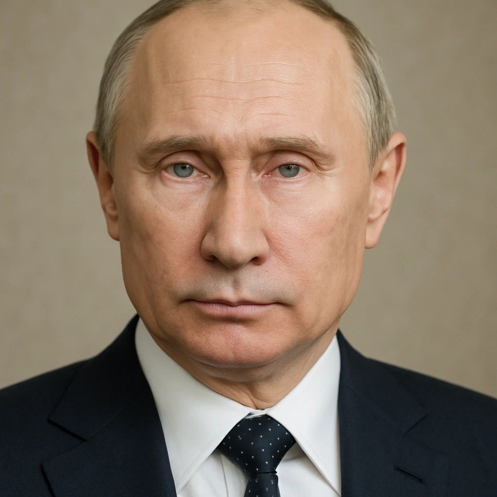 highly realistic portrait of Vladimir Putin, neutral expression, detailed facial features, photorealistic style emoji
