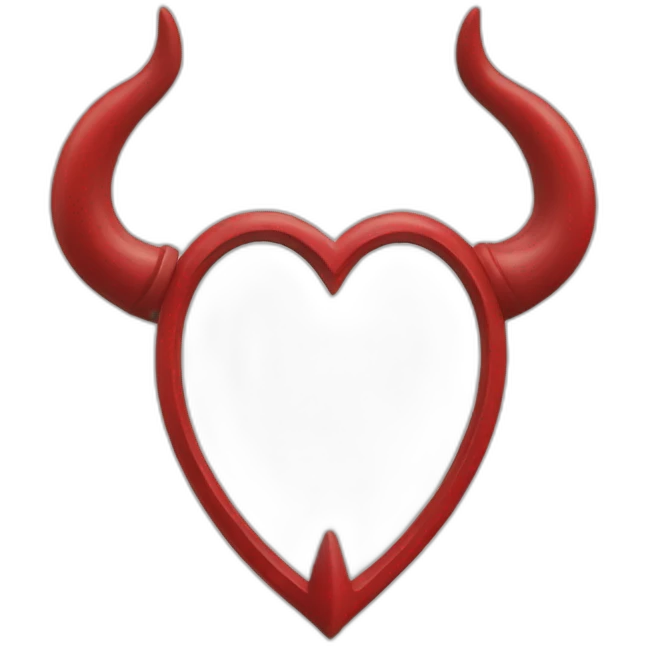 Red steel heart frame with horns emoji