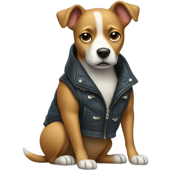Dog wearing jacket emoji