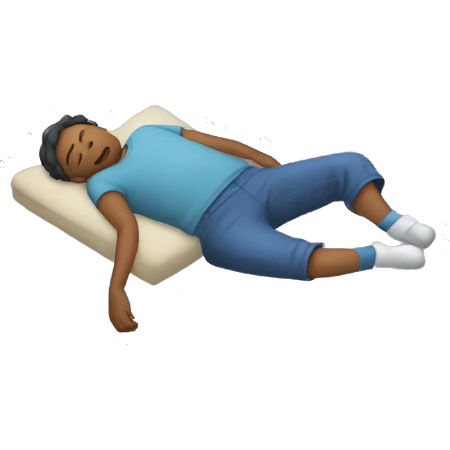 A person who has fallen asleep in an awkward position and is cecked out from the world  emoji