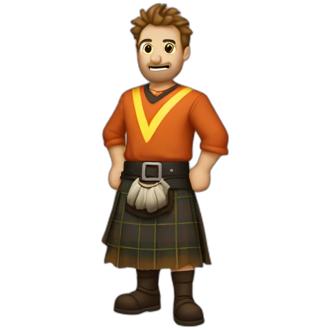 monty the arsonist wearing a kilt emoji