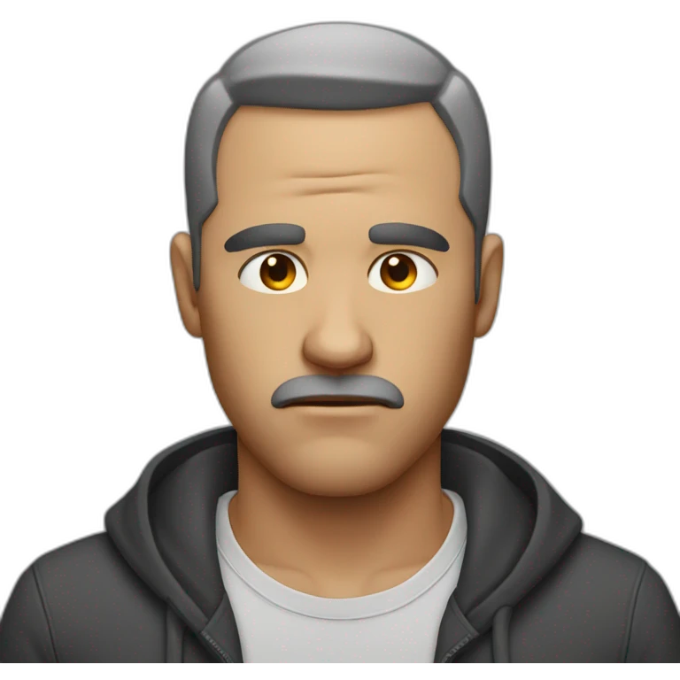 man pouting with eyes closed emoji