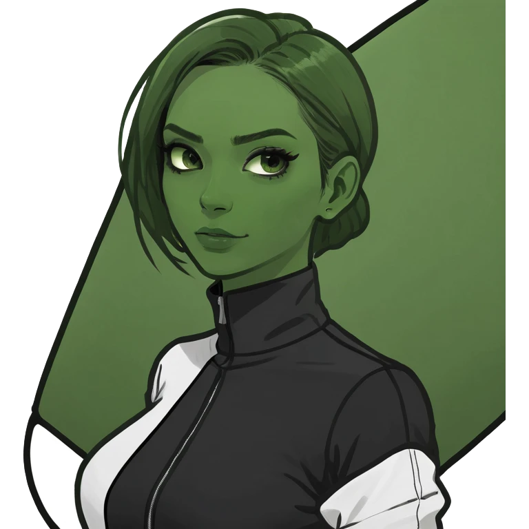 Girl wearing with black wearing white jumpsuit  emoji