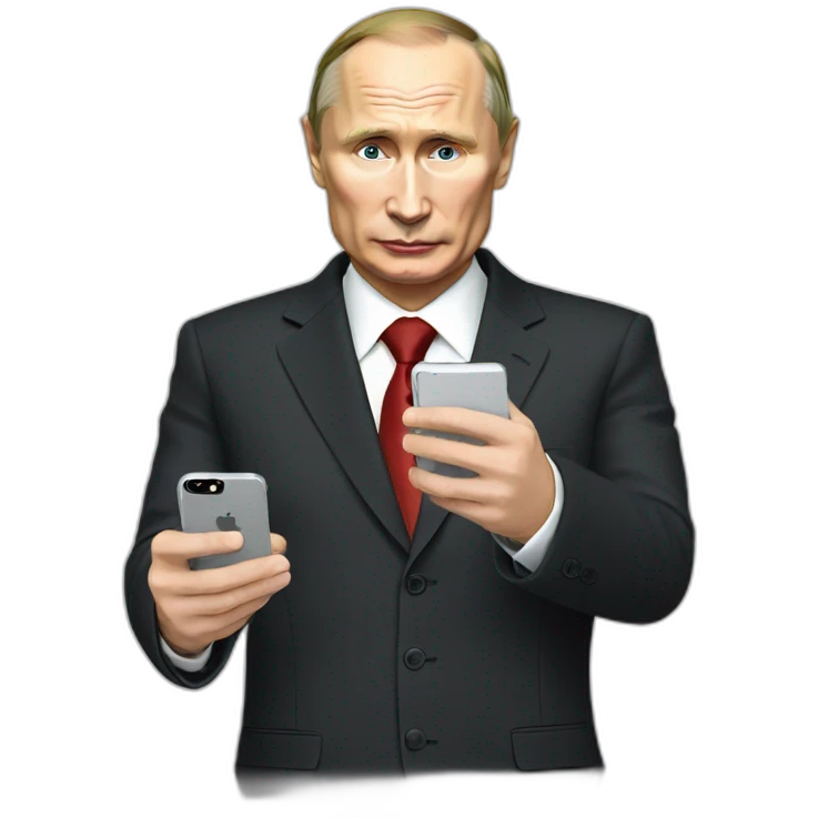 Putin with iphone emoji