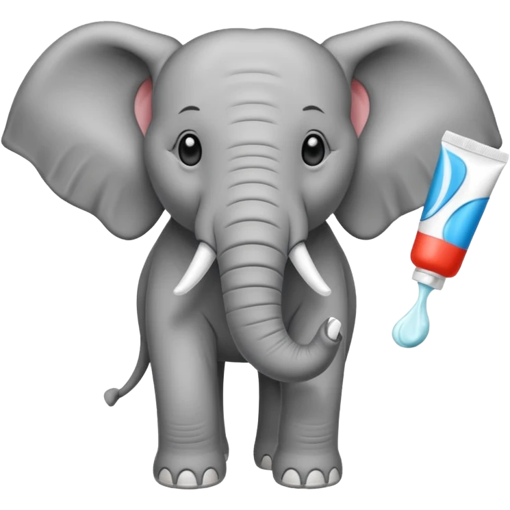 elephant with a tube of toothpaste emoji