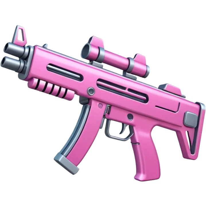 Pink cybernetic machine gun emoji