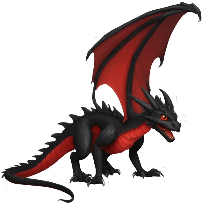 a red-black wyvern dragon with no arms  emoji