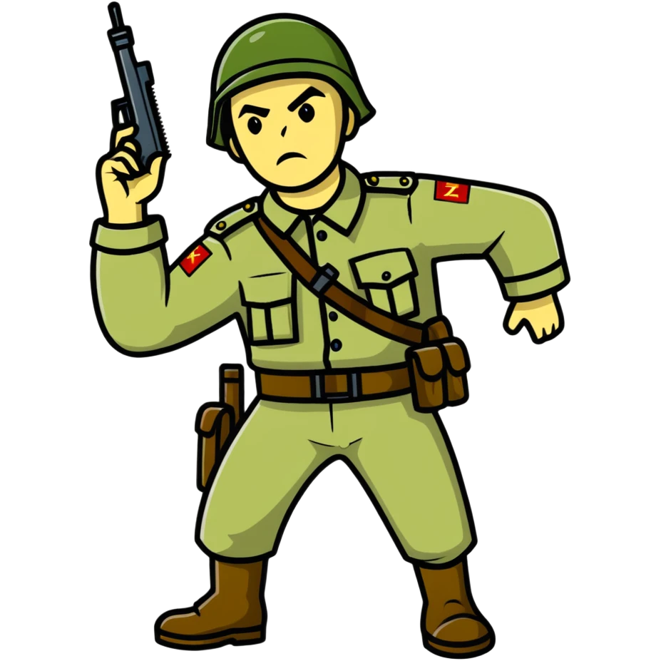 Nikolai Belinski drunk Soviet soldier with combat gear from zombies emoji
